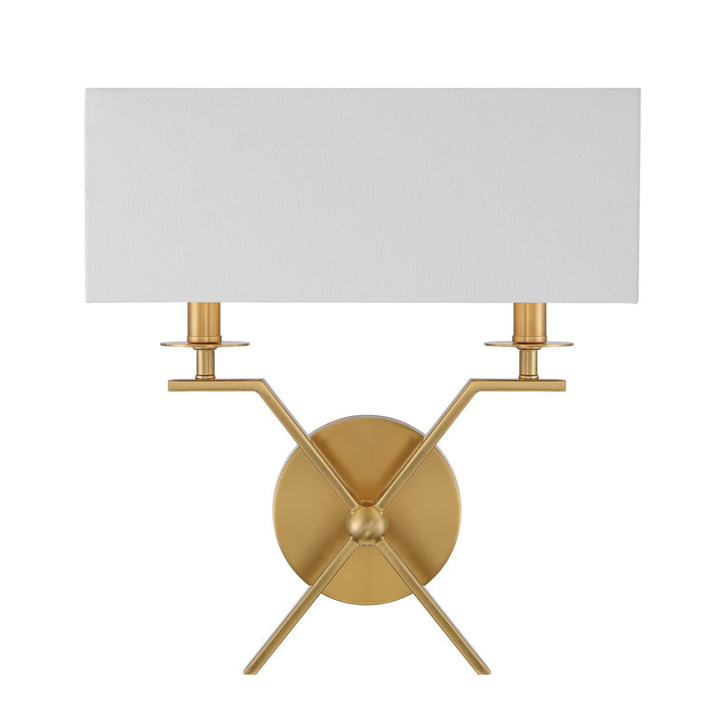 Two Light Wall Sconce<br /><span style="color:#4AB0CE;">Entrega: 4-10 dias en USA</span><br /><span style="color:#4AB0CE;font-size:60%;">PREGUNTE POR ENTREGA EN PANAMA</span><br />Collection: Arondale<br />Finish: Warm Brass