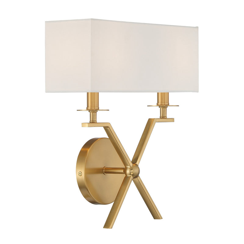 Two Light Wall Sconce<br /><span style="color:#4AB0CE;">Entrega: 4-10 dias en USA</span><br /><span style="color:#4AB0CE;font-size:60%;">PREGUNTE POR ENTREGA EN PANAMA</span><br />Collection: Arondale<br />Finish: Warm Brass