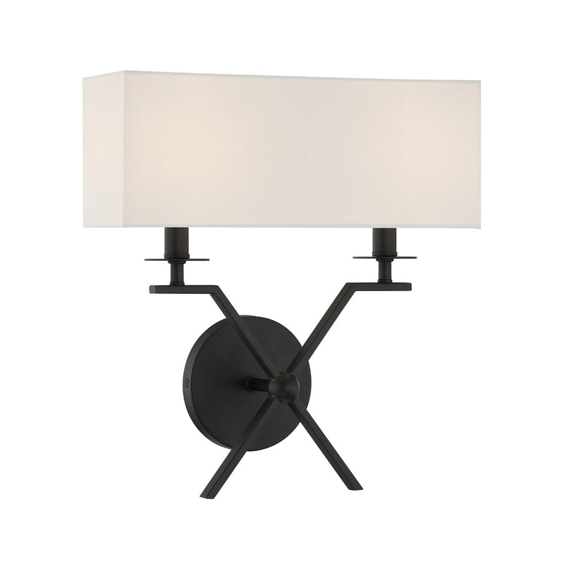 Two Light Wall Sconce<br /><span style="color:#4AB0CE;">Entrega: 4-10 dias en USA</span><br /><span style="color:#4AB0CE;font-size:60%;">PREGUNTE POR ENTREGA EN PANAMA</span><br />Collection: Arondale<br />Finish: Matte Black