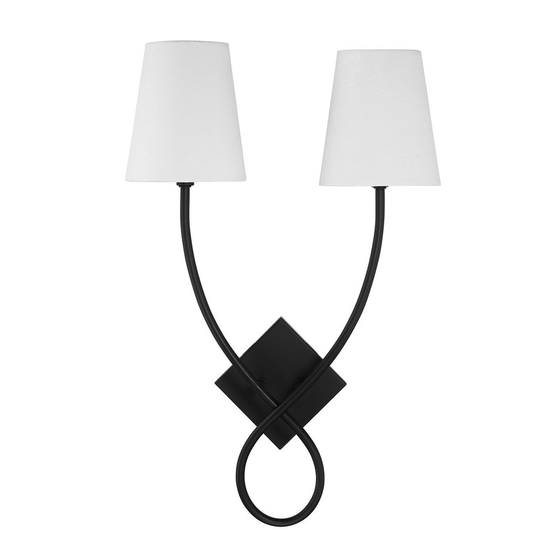 Two Light Wall Sconce<br /><span style="color:#4AB0CE;">Entrega: 4-10 dias en USA</span><br /><span style="color:#4AB0CE;font-size:60%;">PREGUNTE POR ENTREGA EN PANAMA</span><br />Collection: Barclay<br />Finish: Matte Black