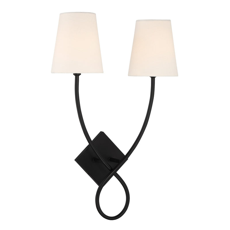 Two Light Wall Sconce<br /><span style="color:#4AB0CE;">Entrega: 4-10 dias en USA</span><br /><span style="color:#4AB0CE;font-size:60%;">PREGUNTE POR ENTREGA EN PANAMA</span><br />Collection: Barclay<br />Finish: Matte Black