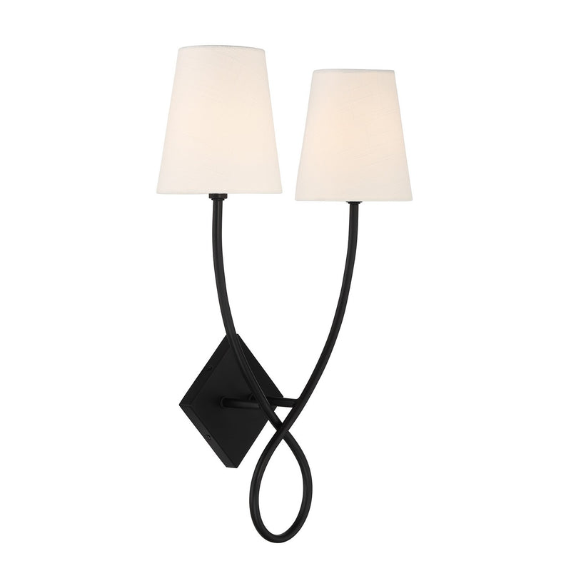 Two Light Wall Sconce<br /><span style="color:#4AB0CE;">Entrega: 4-10 dias en USA</span><br /><span style="color:#4AB0CE;font-size:60%;">PREGUNTE POR ENTREGA EN PANAMA</span><br />Collection: Barclay<br />Finish: Matte Black