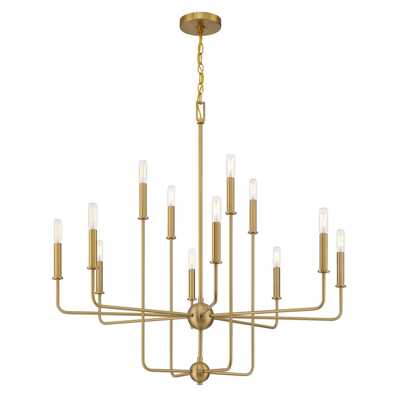 12 Light Chandelier<br /><span style="color:#4AB0CE;">Entrega: 4-10 dias en USA</span><br /><span style="color:#4AB0CE;font-size:60%;">PREGUNTE POR ENTREGA EN PANAMA</span><br />Collection: Avondale<br />Finish: Warm Brass