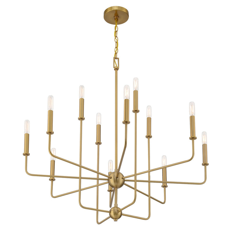 12 Light Chandelier<br /><span style="color:#4AB0CE;">Entrega: 4-10 dias en USA</span><br /><span style="color:#4AB0CE;font-size:60%;">PREGUNTE POR ENTREGA EN PANAMA</span><br />Collection: Avondale<br />Finish: Warm Brass