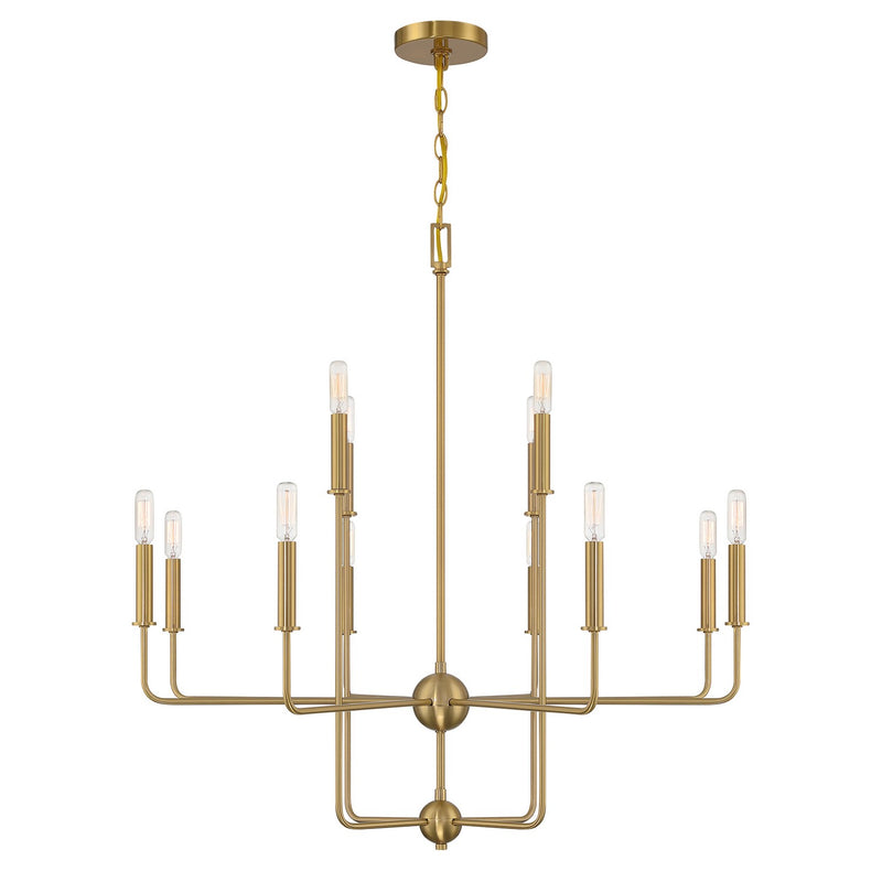 12 Light Chandelier<br /><span style="color:#4AB0CE;">Entrega: 4-10 dias en USA</span><br /><span style="color:#4AB0CE;font-size:60%;">PREGUNTE POR ENTREGA EN PANAMA</span><br />Collection: Avondale<br />Finish: Warm Brass