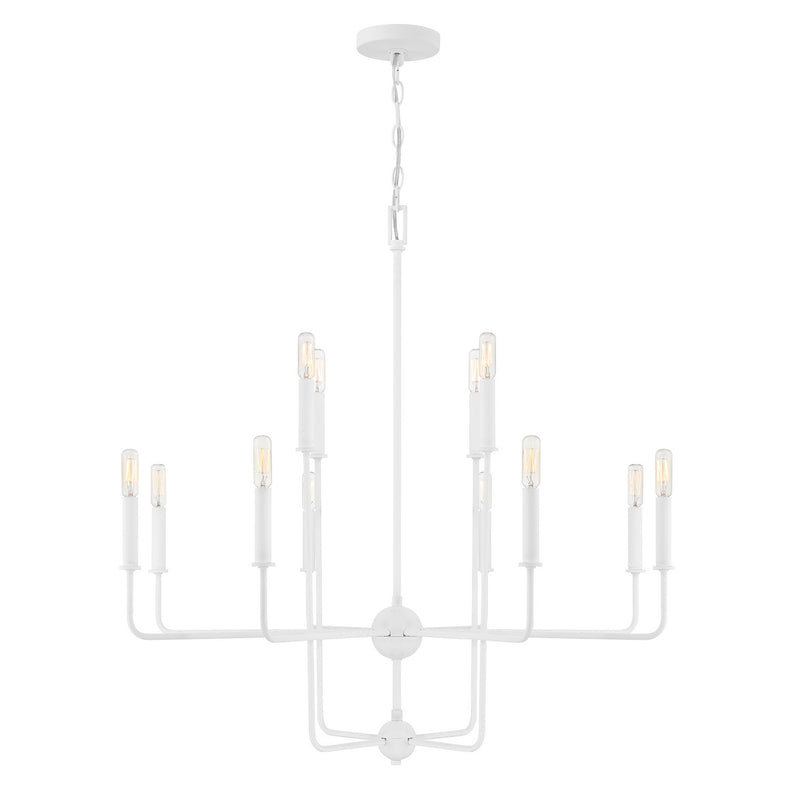 12 Light Chandelier<br /><span style="color:#4AB0CE;">Entrega: 4-10 dias en USA</span><br /><span style="color:#4AB0CE;font-size:60%;">PREGUNTE POR ENTREGA EN PANAMA</span><br />Collection: Avondale<br />Finish: Bisque White