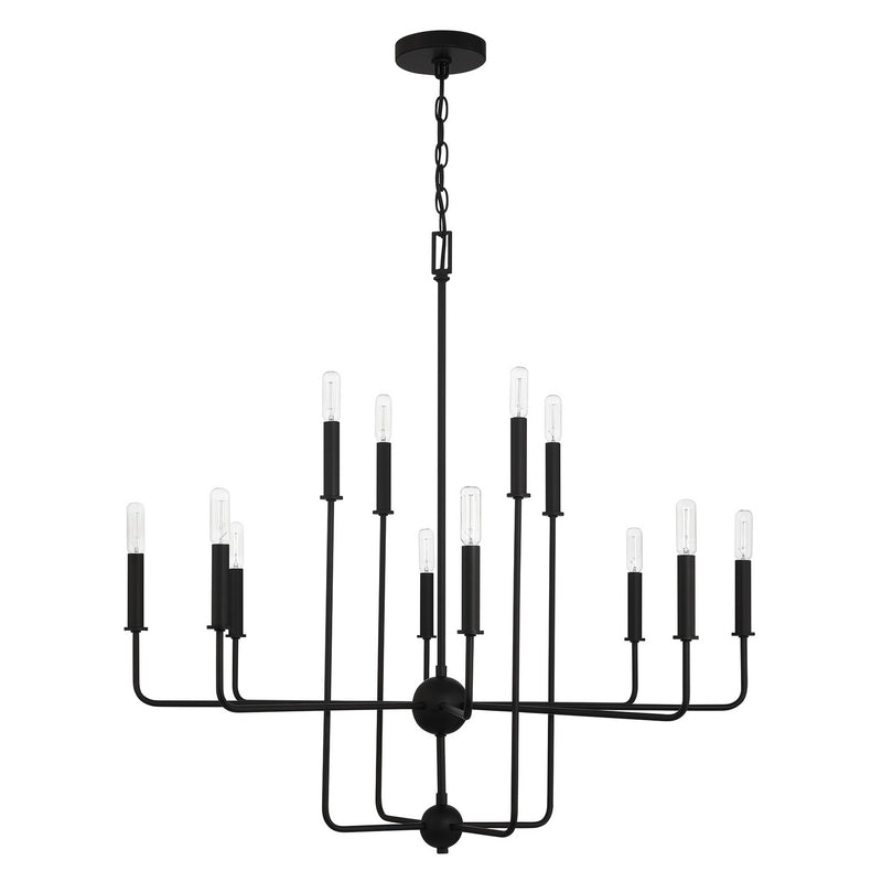 12 Light Chandelier<br /><span style="color:#4AB0CE;">Entrega: 4-10 dias en USA</span><br /><span style="color:#4AB0CE;font-size:60%;">PREGUNTE POR ENTREGA EN PANAMA</span><br />Collection: Avondale<br />Finish: Matte Black