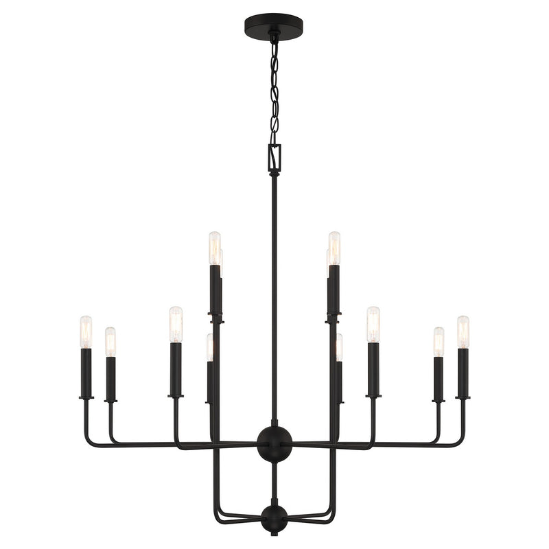 12 Light Chandelier<br /><span style="color:#4AB0CE;">Entrega: 4-10 dias en USA</span><br /><span style="color:#4AB0CE;font-size:60%;">PREGUNTE POR ENTREGA EN PANAMA</span><br />Collection: Avondale<br />Finish: Matte Black