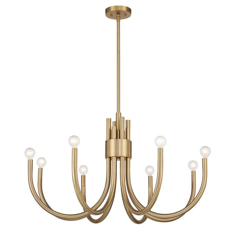 Eight Light Chandelier<br /><span style="color:#4AB0CE;">Entrega: 4-10 dias en USA</span><br /><span style="color:#4AB0CE;font-size:60%;">PREGUNTE POR ENTREGA EN PANAMA</span><br />Collection: Sorrento<br />Finish: Noble Brass