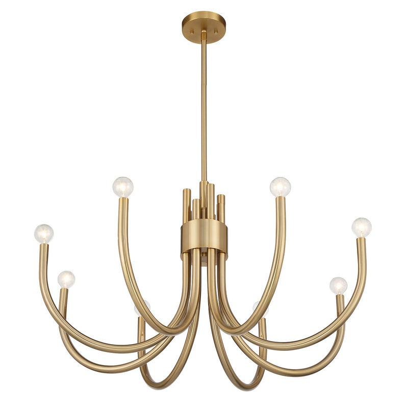 Eight Light Chandelier<br /><span style="color:#4AB0CE;">Entrega: 4-10 dias en USA</span><br /><span style="color:#4AB0CE;font-size:60%;">PREGUNTE POR ENTREGA EN PANAMA</span><br />Collection: Sorrento<br />Finish: Noble Brass