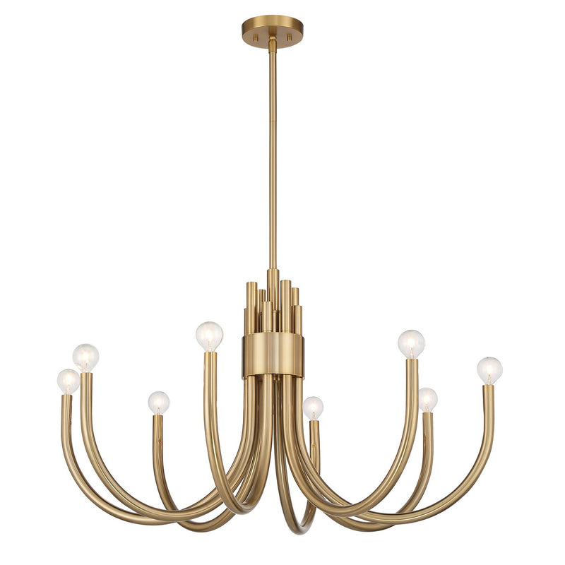 Eight Light Chandelier<br /><span style="color:#4AB0CE;">Entrega: 4-10 dias en USA</span><br /><span style="color:#4AB0CE;font-size:60%;">PREGUNTE POR ENTREGA EN PANAMA</span><br />Collection: Sorrento<br />Finish: Noble Brass