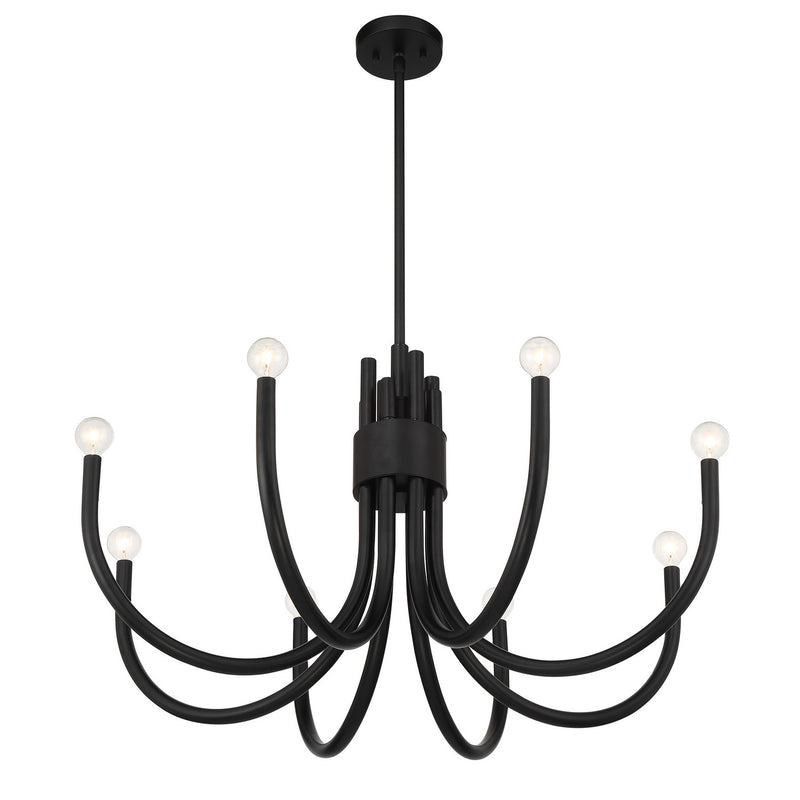 Eight Light Chandelier<br /><span style="color:#4AB0CE;">Entrega: 4-10 dias en USA</span><br /><span style="color:#4AB0CE;font-size:60%;">PREGUNTE POR ENTREGA EN PANAMA</span><br />Collection: Sorrento<br />Finish: Matte Black