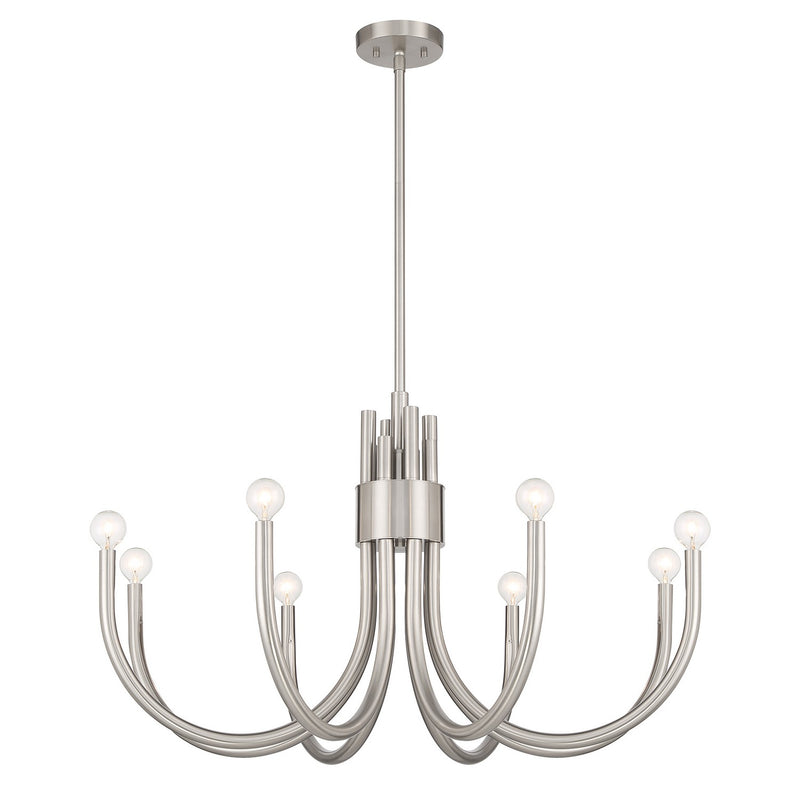 Eight Light Chandelier<br /><span style="color:#4AB0CE;">Entrega: 4-10 dias en USA</span><br /><span style="color:#4AB0CE;font-size:60%;">PREGUNTE POR ENTREGA EN PANAMA</span><br />Collection: Sorrento<br />Finish: Satin Nickel