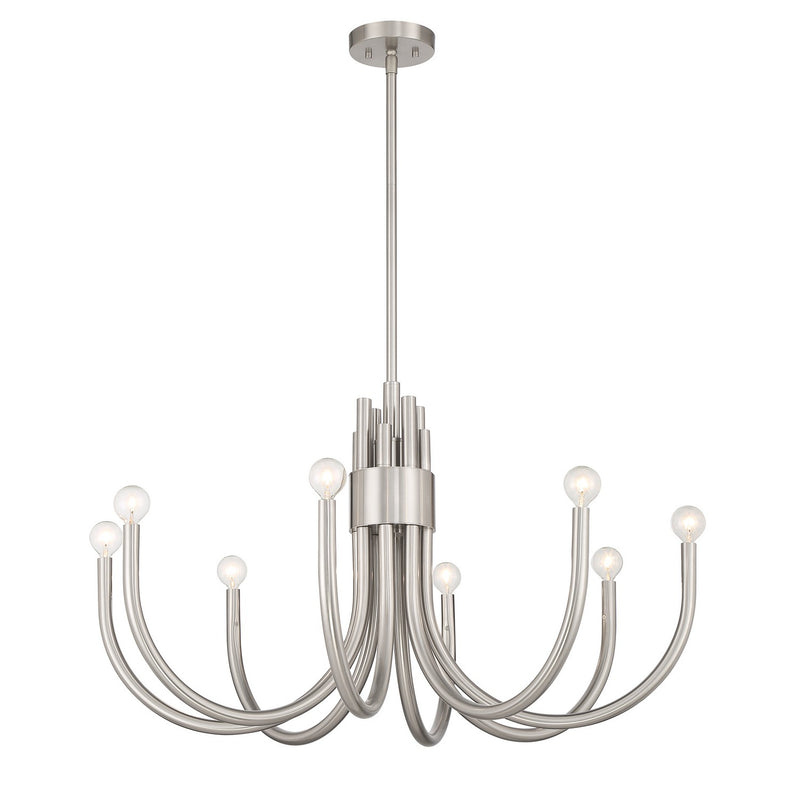 Eight Light Chandelier<br /><span style="color:#4AB0CE;">Entrega: 4-10 dias en USA</span><br /><span style="color:#4AB0CE;font-size:60%;">PREGUNTE POR ENTREGA EN PANAMA</span><br />Collection: Sorrento<br />Finish: Satin Nickel