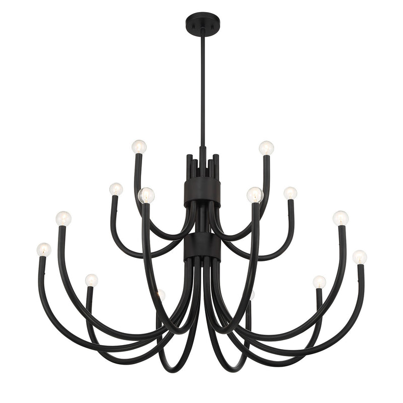 15 Light Chandelier<br /><span style="color:#4AB0CE;">Entrega: 4-10 dias en USA</span><br /><span style="color:#4AB0CE;font-size:60%;">PREGUNTE POR ENTREGA EN PANAMA</span><br />Collection: Sorrento<br />Finish: Matte Black