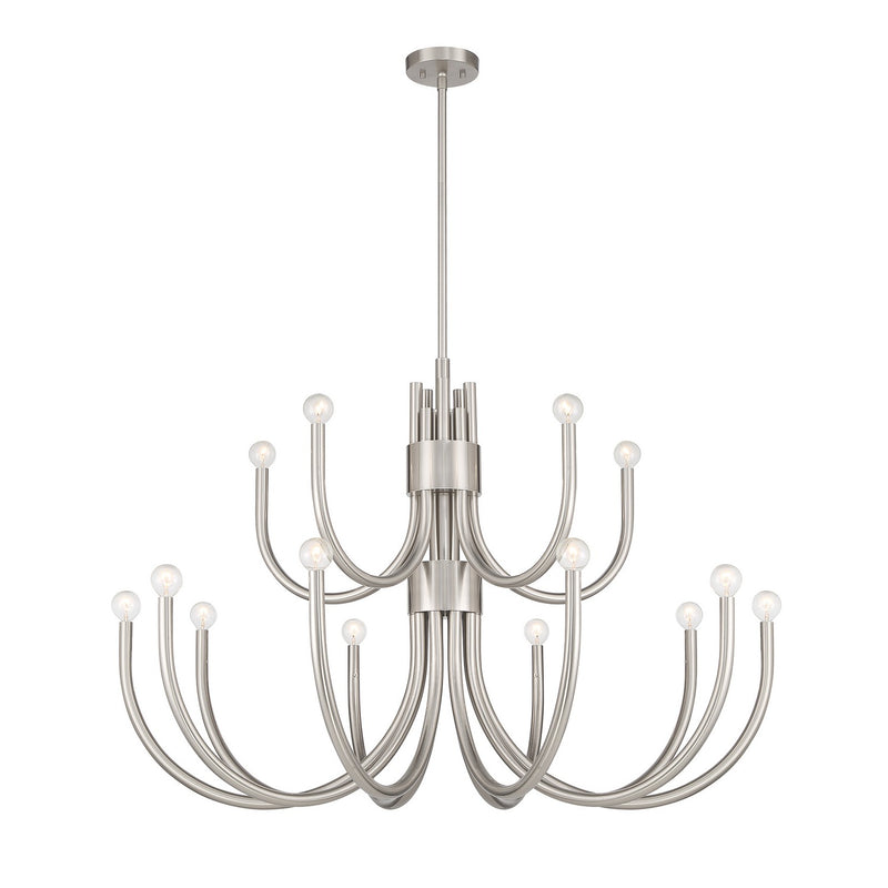 15 Light Chandelier<br /><span style="color:#4AB0CE;">Entrega: 4-10 dias en USA</span><br /><span style="color:#4AB0CE;font-size:60%;">PREGUNTE POR ENTREGA EN PANAMA</span><br />Collection: Sorrento<br />Finish: Satin Nickel