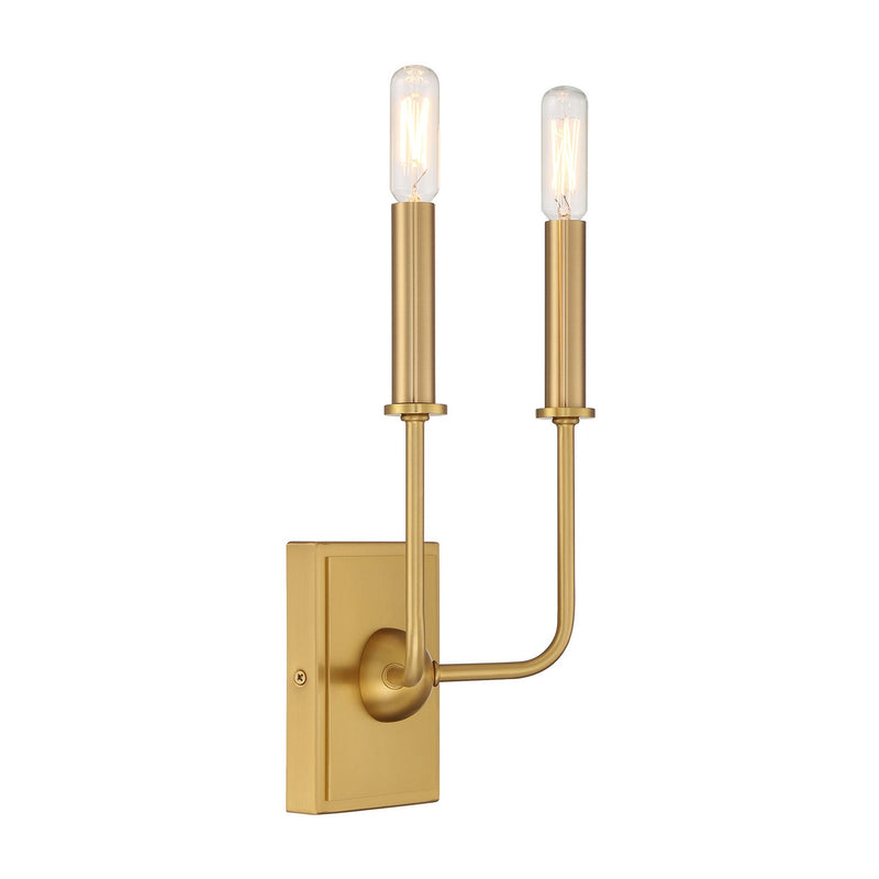 Two Light Wall Sconce<br /><span style="color:#4AB0CE;">Entrega: 4-10 dias en USA</span><br /><span style="color:#4AB0CE;font-size:60%;">PREGUNTE POR ENTREGA EN PANAMA</span><br />Collection: Avondale<br />Finish: Warm Brass
