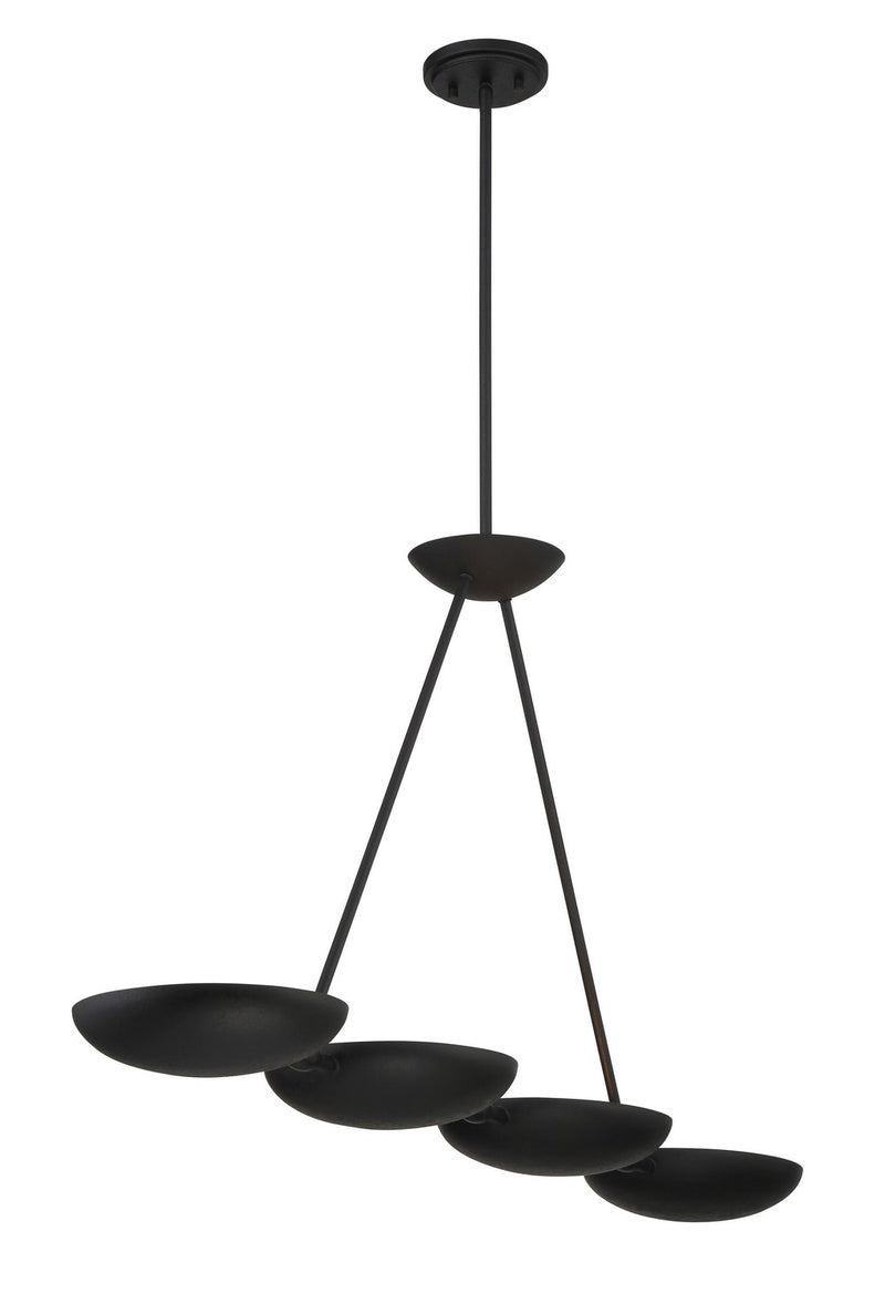 Four Light Island Pendant<br /><span style="color:#4AB0CE;">Entrega: 4-10 dias en USA</span><br /><span style="color:#4AB0CE;font-size:60%;">PREGUNTE POR ENTREGA EN PANAMA</span><br />Collection: Undertas<br />Finish: Textured Coal Black