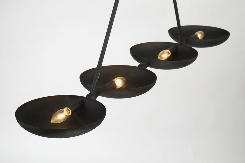 Four Light Island Pendant<br /><span style="color:#4AB0CE;">Entrega: 4-10 dias en USA</span><br /><span style="color:#4AB0CE;font-size:60%;">PREGUNTE POR ENTREGA EN PANAMA</span><br />Collection: Undertas<br />Finish: Textured Coal Black