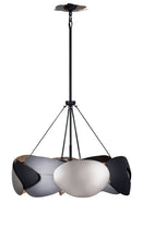 Six Light Pendant<br /><span style="color:#4AB0CE;">Entrega: 4-10 dias en USA</span><br /><span style="color:#4AB0CE;font-size:60%;">PREGUNTE POR ENTREGA EN PANAMA</span><br />Collection: Metalo Misto<br />Finish: Coal Black With Atlas And Midnight Sliver