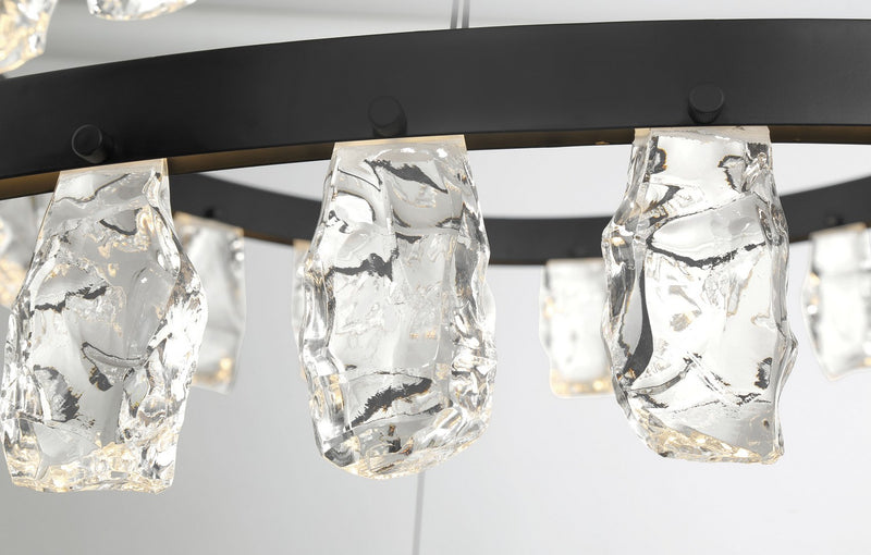George Kovacs - P1499-66A-L - LED Chandelier - Artic Glacier - Coal Black