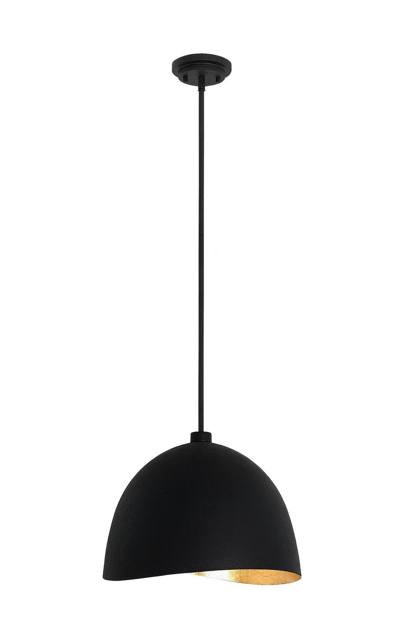 One Light Pendant<br /><span style="color:#4AB0CE;">Entrega: 9-10 semanas en USA</span><br /><span style="color:#4AB0CE;font-size:60%;">PREGUNTE POR ENTREGA EN PANAMA</span><br />Collection: Eclos<br />Finish: Sand Coal With Gold Highlights