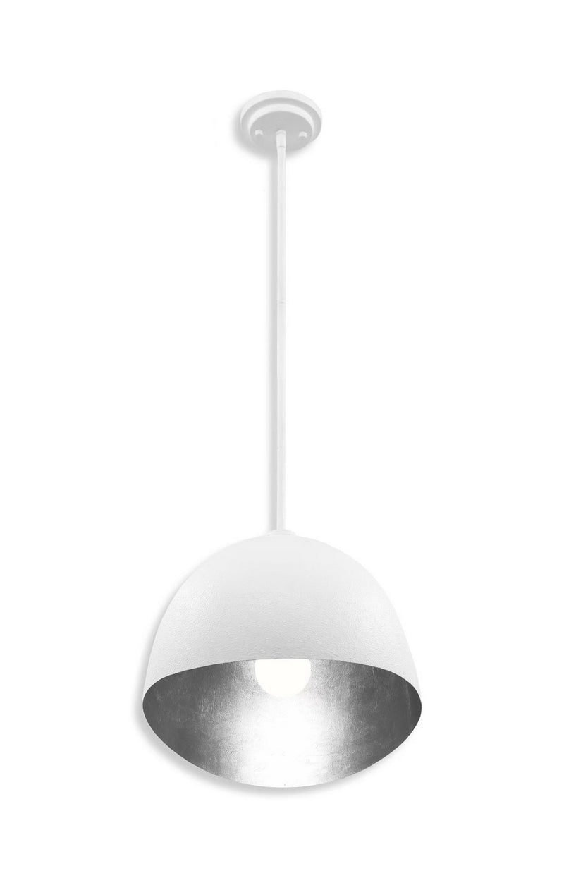 One Light Pendant<br /><span style="color:#4AB0CE;">Entrega: 4-10 dias en USA</span><br /><span style="color:#4AB0CE;font-size:60%;">PREGUNTE POR ENTREGA EN PANAMA</span><br />Collection: Eclos<br />Finish: Textured White W/Silver Leaf