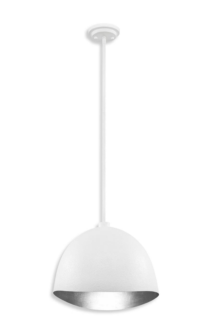 One Light Pendant<br /><span style="color:#4AB0CE;">Entrega: 4-10 dias en USA</span><br /><span style="color:#4AB0CE;font-size:60%;">PREGUNTE POR ENTREGA EN PANAMA</span><br />Collection: Eclos<br />Finish: Textured White W/Silver Leaf