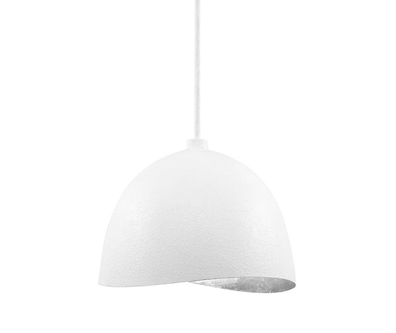 One Light Pendant<br /><span style="color:#4AB0CE;">Entrega: 4-10 dias en USA</span><br /><span style="color:#4AB0CE;font-size:60%;">PREGUNTE POR ENTREGA EN PANAMA</span><br />Collection: Eclos<br />Finish: Textured White W/Silver Leaf