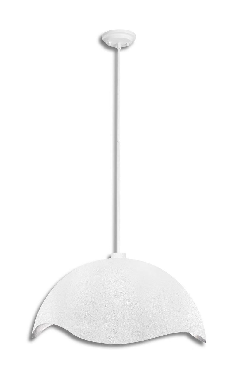 One Light Pendant<br /><span style="color:#4AB0CE;">Entrega: 4-10 dias en USA</span><br /><span style="color:#4AB0CE;font-size:60%;">PREGUNTE POR ENTREGA EN PANAMA</span><br />Collection: Eclos<br />Finish: Textured White W/Silver Leaf