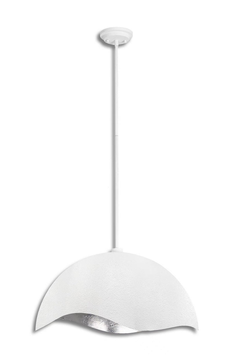George Kovacs - P1915-736 - One Light Pendant - Eclos - Textured White With Silver Leaf