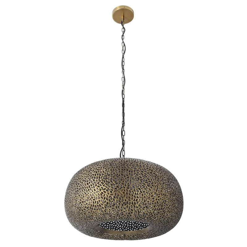 Three Light Pendant<br /><span style="color:#4AB0CE;">Entrega: 4-10 dias en USA</span><br /><span style="color:#4AB0CE;font-size:60%;">PREGUNTE POR ENTREGA EN PANAMA</span><br />Collection: Moradabad<br />Finish: Gilded Brass