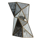 Two Light Wall Sconce<br /><span style="color:#4AB0CE;">Entrega: 4-10 dias en USA</span><br /><span style="color:#4AB0CE;font-size:60%;">PREGUNTE POR ENTREGA EN PANAMA</span><br />Collection: Geo-Gem<br />Finish: Artisan Brass