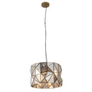 Three Light Pendant<br /><span style="color:#4AB0CE;">Entrega: 4-10 dias en USA</span><br /><span style="color:#4AB0CE;font-size:60%;">PREGUNTE POR ENTREGA EN PANAMA</span><br />Collection: Geo-Gem<br />Finish: Artisan Brass