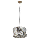 Three Light Pendant<br /><span style="color:#4AB0CE;">Entrega: 4-10 dias en USA</span><br /><span style="color:#4AB0CE;font-size:60%;">PREGUNTE POR ENTREGA EN PANAMA</span><br />Collection: Geo-Gem<br />Finish: Artisan Brass