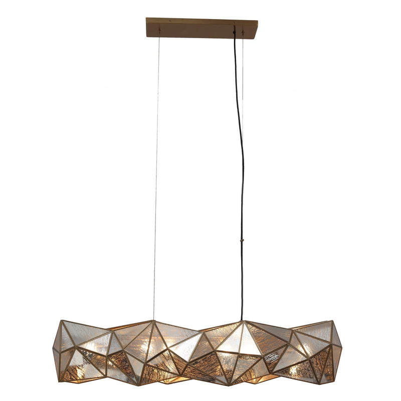 Six Light Island Pendant<br /><span style="color:#4AB0CE;">Entrega: 4-10 dias en USA</span><br /><span style="color:#4AB0CE;font-size:60%;">PREGUNTE POR ENTREGA EN PANAMA</span><br />Collection: Geo-Gem<br />Finish: Artisan Brass