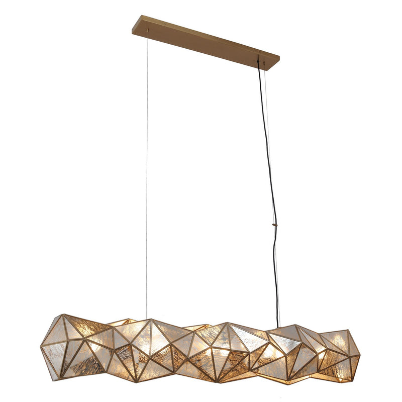 Eight Light Island Pendant<br /><span style="color:#4AB0CE;">Entrega: 4-10 dias en USA</span><br /><span style="color:#4AB0CE;font-size:60%;">PREGUNTE POR ENTREGA EN PANAMA</span><br />Collection: Geo-Gem<br />Finish: Artisan Brass