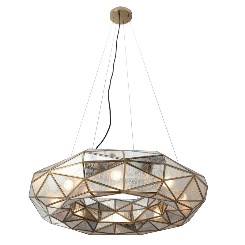 Eight Light Chandelier<br /><span style="color:#4AB0CE;">Entrega: 4-10 dias en USA</span><br /><span style="color:#4AB0CE;font-size:60%;">PREGUNTE POR ENTREGA EN PANAMA</span><br />Collection: Geo-Gem<br />Finish: Artisan Brass