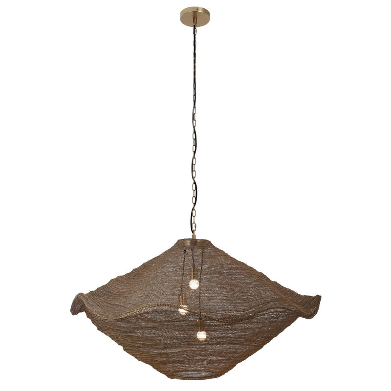 Three Light Pendant<br /><span style="color:#4AB0CE;">Entrega: 4-10 dias en USA</span><br /><span style="color:#4AB0CE;font-size:60%;">PREGUNTE POR ENTREGA EN PANAMA</span><br />Collection: Marseille<br />Finish: Gilded Brass