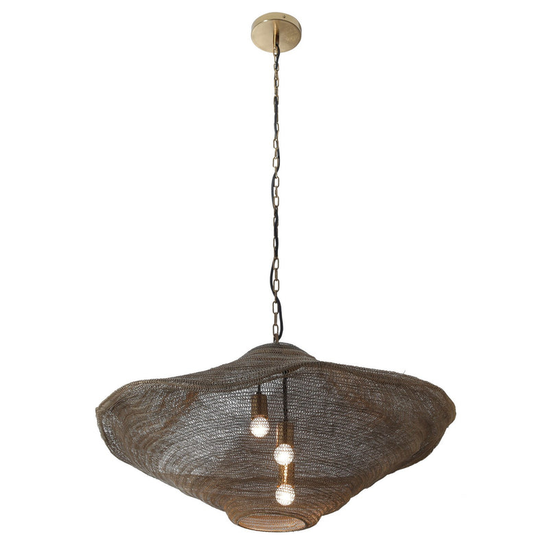 Three Light Pendant<br /><span style="color:#4AB0CE;">Entrega: 4-10 dias en USA</span><br /><span style="color:#4AB0CE;font-size:60%;">PREGUNTE POR ENTREGA EN PANAMA</span><br />Collection: Marseille<br />Finish: Gilded Brass