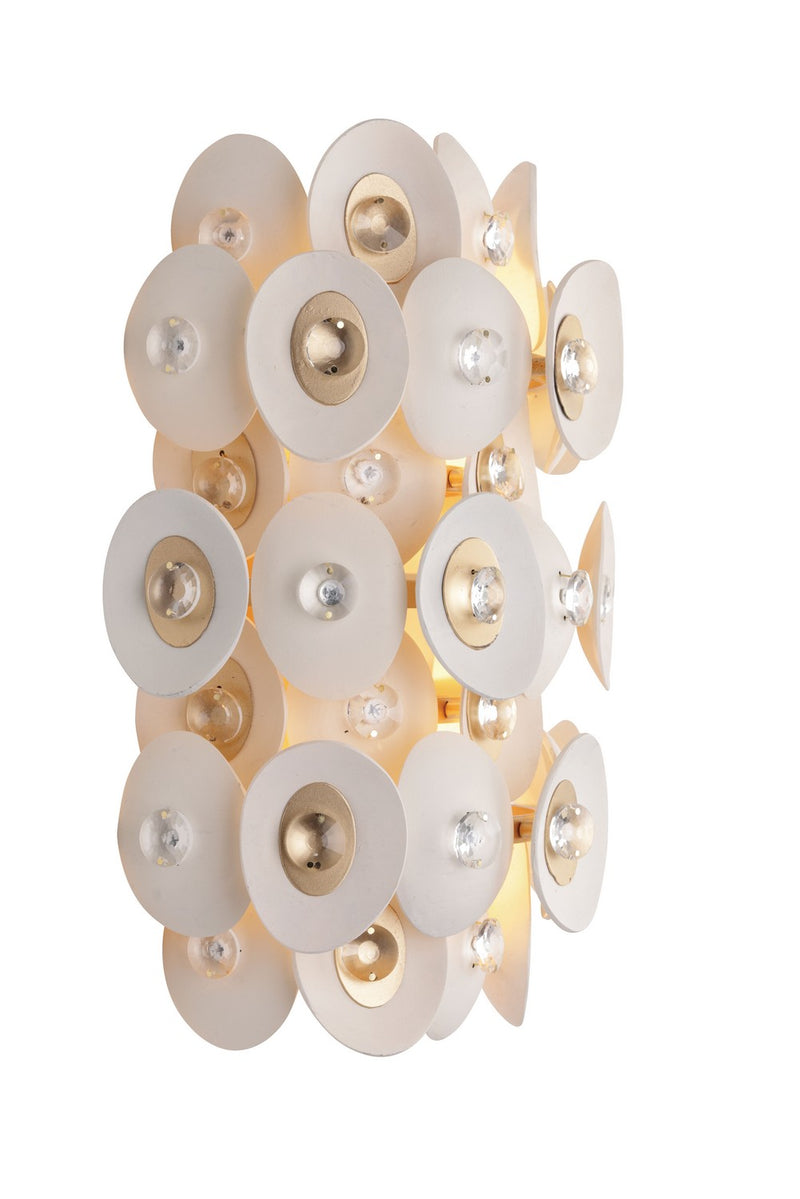 Two Light Wall Sconce<br /><span style="color:#4AB0CE;">Entrega: 4-10 dias en USA</span><br /><span style="color:#4AB0CE;font-size:60%;">PREGUNTE POR ENTREGA EN PANAMA</span><br />Collection: Niu<br />Finish: Coconut Shell Gold / Coconut Shell White