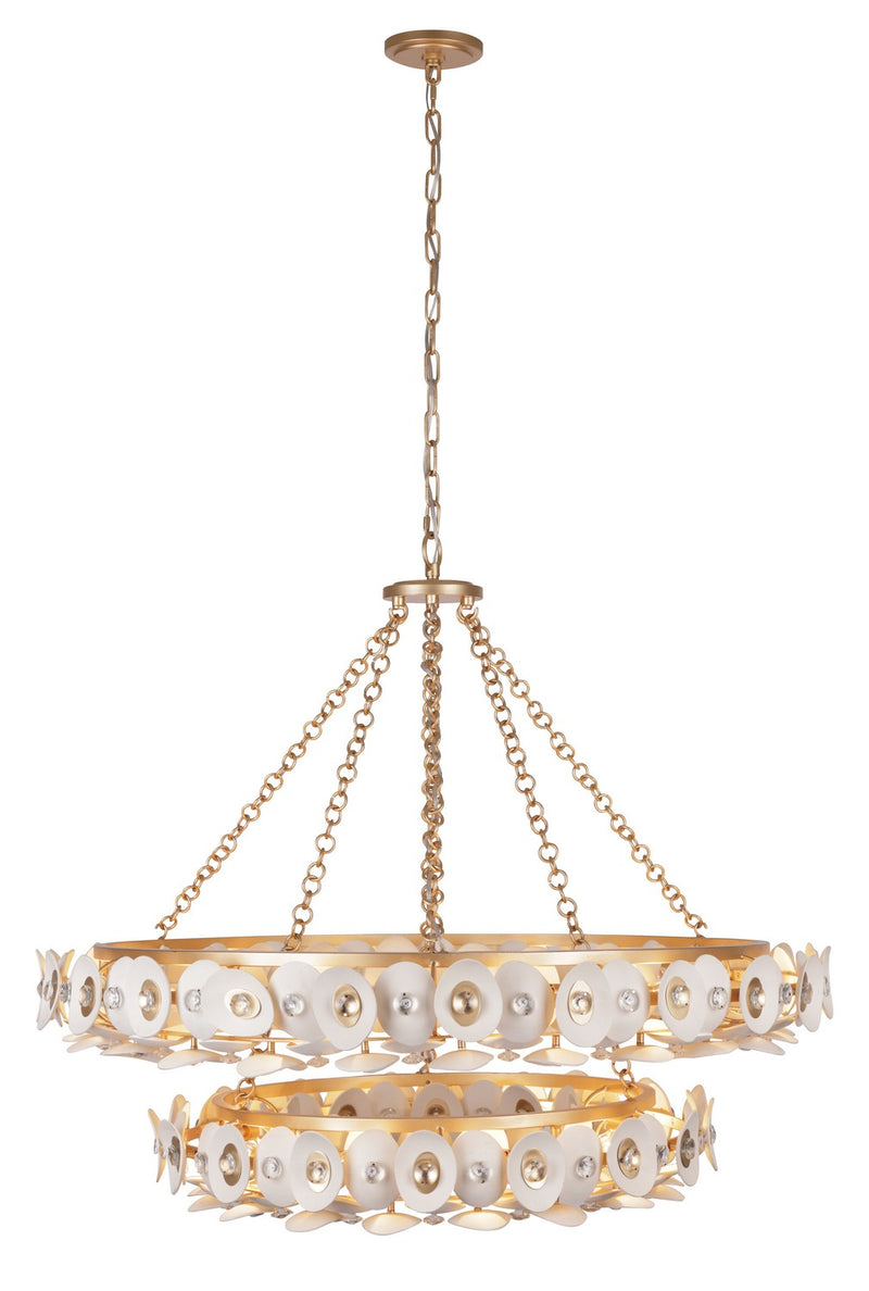 22 Light Chandelier<br /><span style="color:#4AB0CE;">Entrega: 4-10 dias en USA</span><br /><span style="color:#4AB0CE;font-size:60%;">PREGUNTE POR ENTREGA EN PANAMA</span><br />Collection: Niu<br />Finish: Fawn Gold