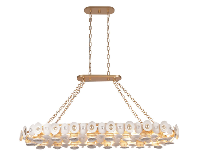 14 Light Island Pendant<br /><span style="color:#4AB0CE;">Entrega: 4-10 dias en USA</span><br /><span style="color:#4AB0CE;font-size:60%;">PREGUNTE POR ENTREGA EN PANAMA</span><br />Collection: Niu<br />Finish: Fawn Gold