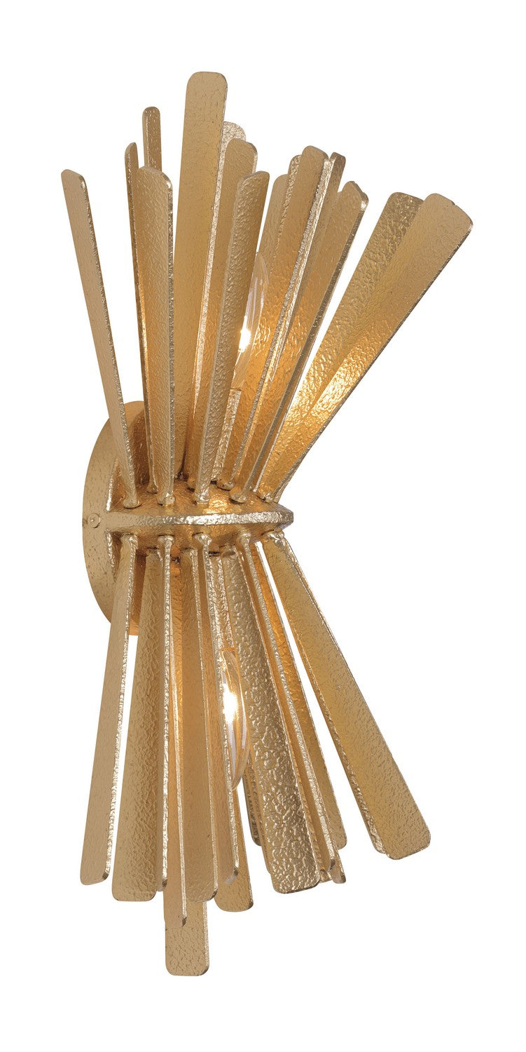 Two Light Wall Sconce<br /><span style="color:#4AB0CE;">Entrega: 4-10 dias en USA</span><br /><span style="color:#4AB0CE;font-size:60%;">PREGUNTE POR ENTREGA EN PANAMA</span><br />Collection: Confluence<br />Finish: Piastra Gold