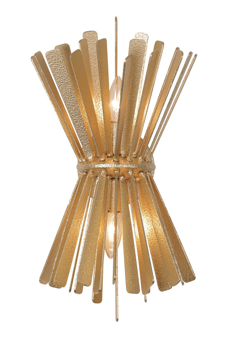Two Light Wall Sconce<br /><span style="color:#4AB0CE;">Entrega: 4-10 dias en USA</span><br /><span style="color:#4AB0CE;font-size:60%;">PREGUNTE POR ENTREGA EN PANAMA</span><br />Collection: Confluence<br />Finish: Piastra Gold