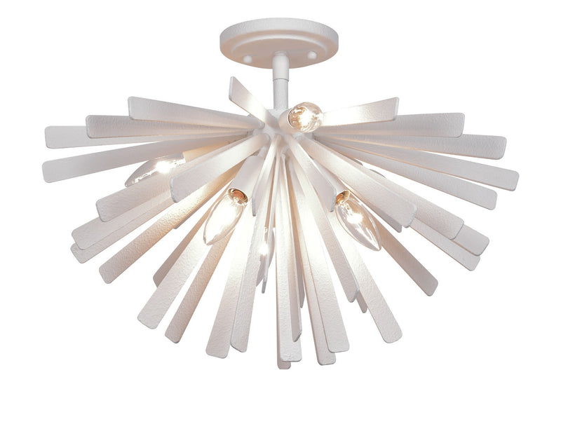 Six Light Flush Mount<br /><span style="color:#4AB0CE;">Entrega: 4-10 dias en USA</span><br /><span style="color:#4AB0CE;font-size:60%;">PREGUNTE POR ENTREGA EN PANAMA</span><br />Collection: Confluence<br />Finish: Piastra White