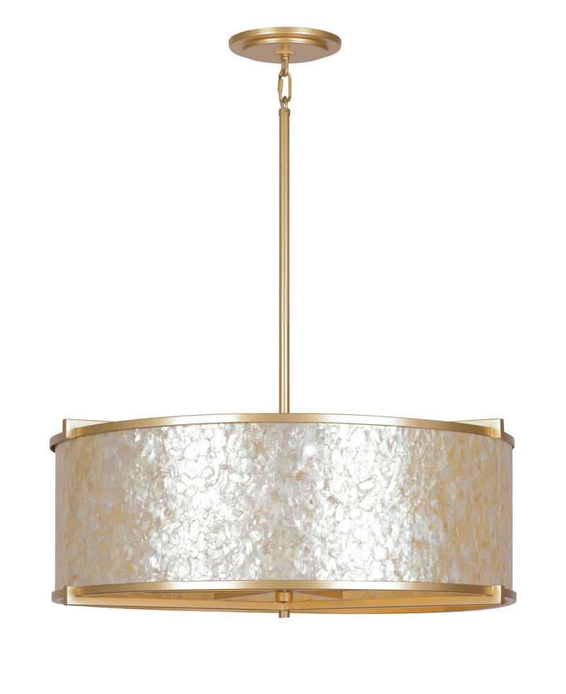 Six Light Pendant<br /><span style="color:#4AB0CE;">Entrega: 4-10 dias en USA</span><br /><span style="color:#4AB0CE;font-size:60%;">PREGUNTE POR ENTREGA EN PANAMA</span><br />Collection: Sommers Bend<br />Finish: Fawn Gold