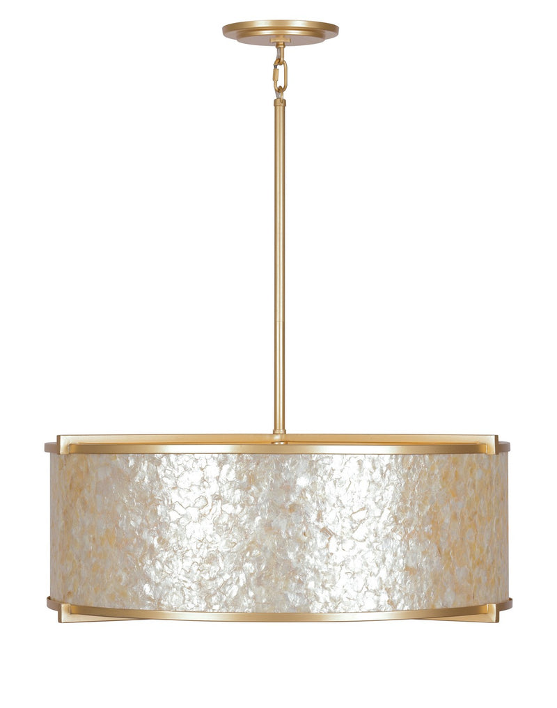 Six Light Pendant<br /><span style="color:#4AB0CE;">Entrega: 4-10 dias en USA</span><br /><span style="color:#4AB0CE;font-size:60%;">PREGUNTE POR ENTREGA EN PANAMA</span><br />Collection: Sommers Bend<br />Finish: Fawn Gold
