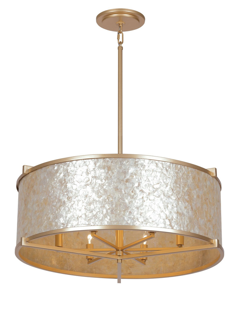 Six Light Pendant<br /><span style="color:#4AB0CE;">Entrega: 4-10 dias en USA</span><br /><span style="color:#4AB0CE;font-size:60%;">PREGUNTE POR ENTREGA EN PANAMA</span><br />Collection: Sommers Bend<br />Finish: Fawn Gold