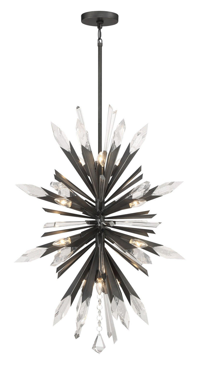 12 Light Pendant<br /><span style="color:#4AB0CE;">Entrega: 4-10 dias en USA</span><br /><span style="color:#4AB0CE;font-size:60%;">PREGUNTE POR ENTREGA EN PANAMA</span><br />Collection: Elsa<br />Finish: Midnight Graphite